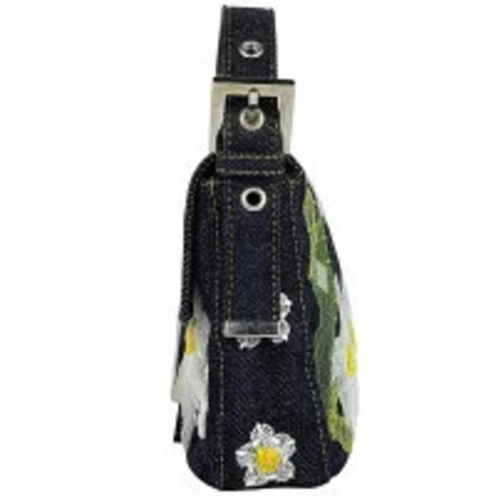 Fendi Bag Bucket Blue Mamma Denim Flower Navy Shoulder Lace